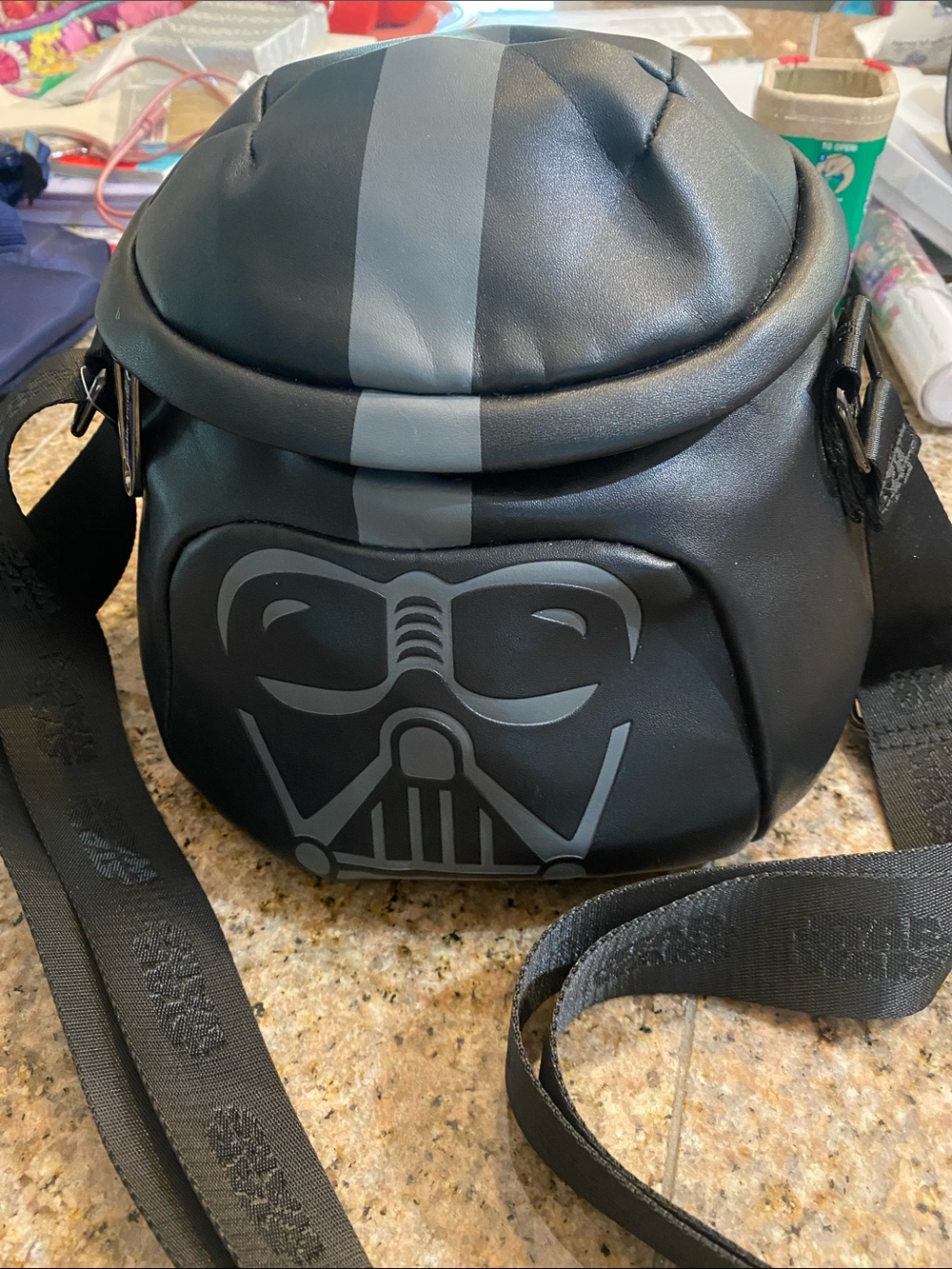 Buckle-Down Black and Gray Star Wars Vader Crossbody Bag for Men or Women